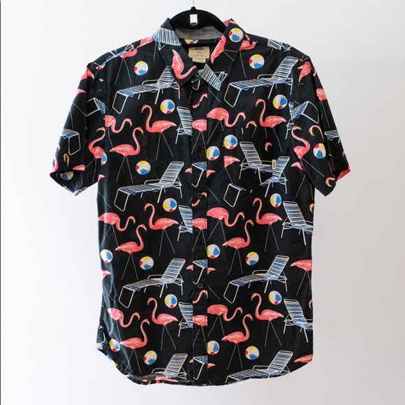 vans short sleeve button up tropical pool party - Picture 2 of 7